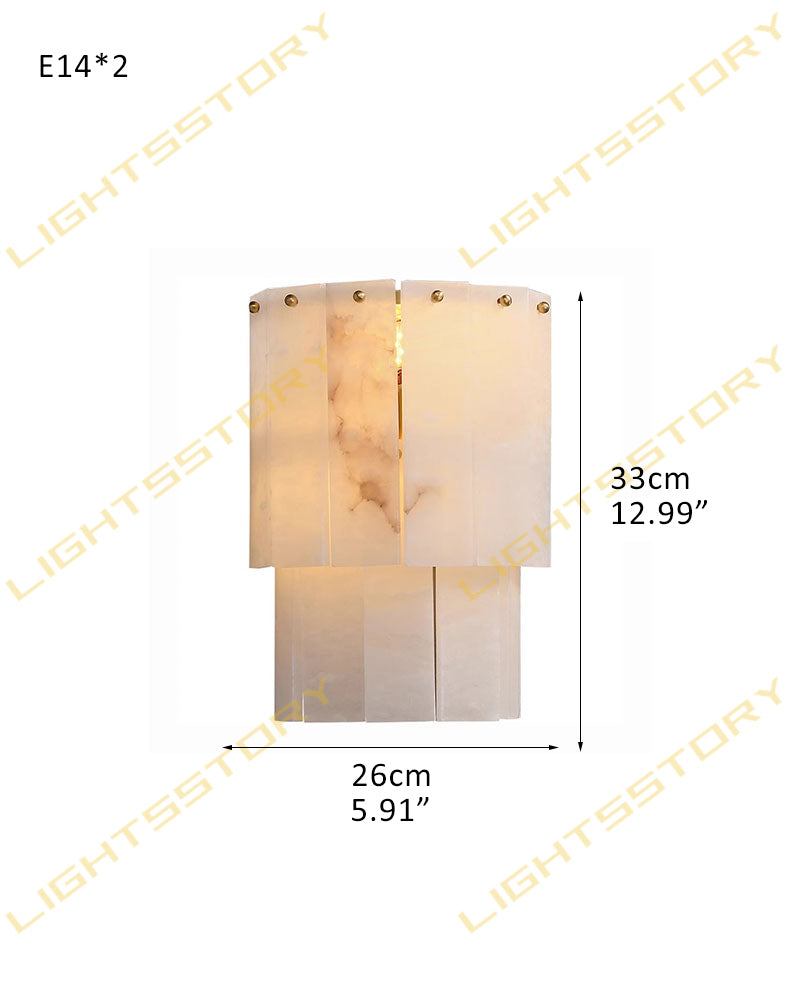 LightsStory Alabaster Square Wall Sconce - Statement Heritage Brass - LightsStory Chandeliers & Crystal Lighting - USA