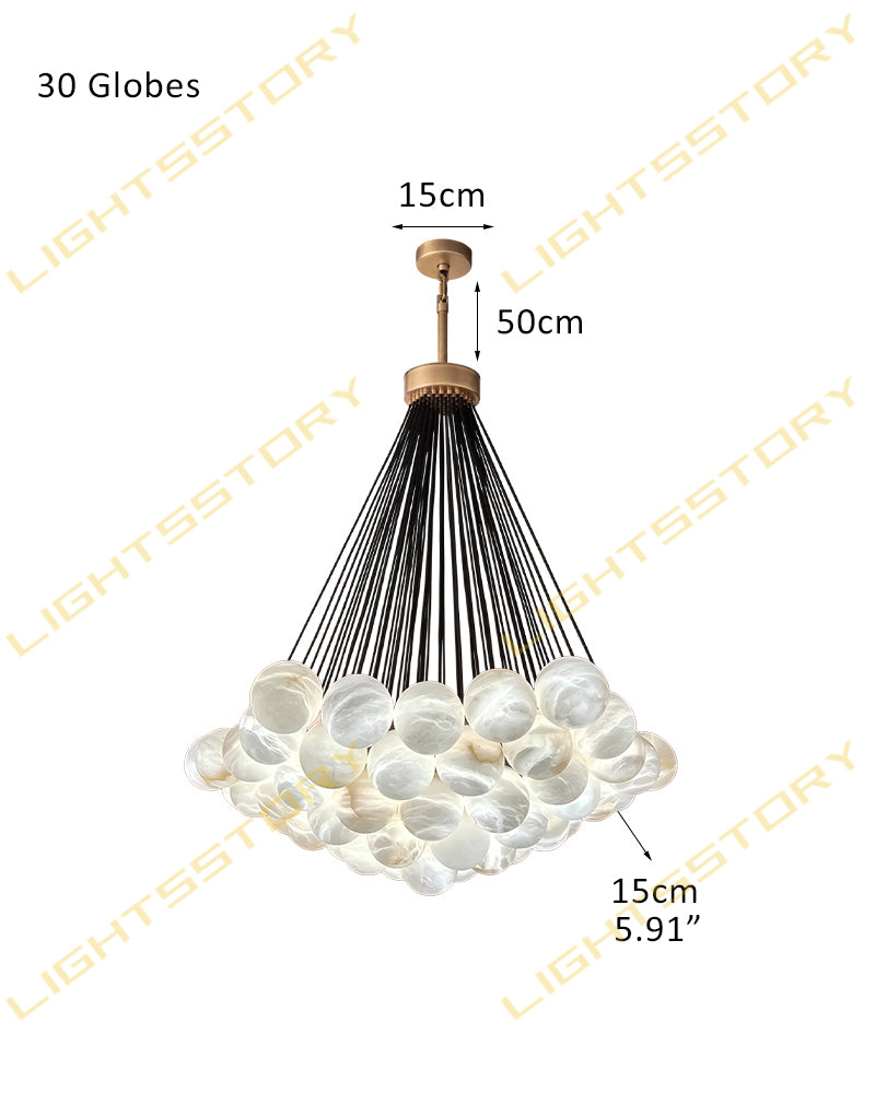 LightsStory Ethereal Alabaster Globe Cluster Pendant Light - Large