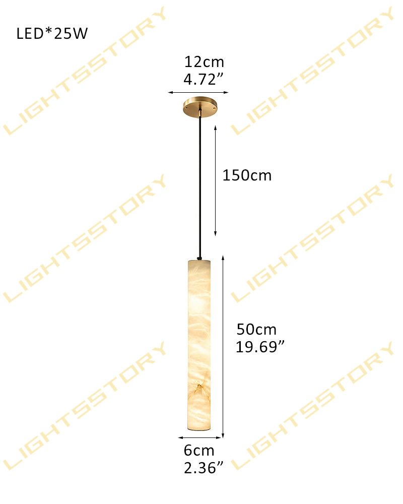 Alabaster Cascading Slimline Candle Column Cluster Pendant Light - Natural Spanish Alabaster, Serene Black Trim - Kitchens, Dining & Living Rooms
