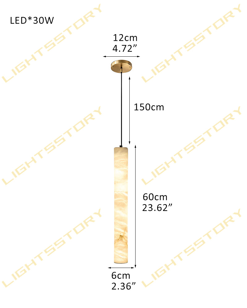 Alabaster Cascading Slimline Candle Column Cluster Pendant Light - Natural Spanish Alabaster, Serene Black Trim - Kitchens, Dining & Living Rooms
