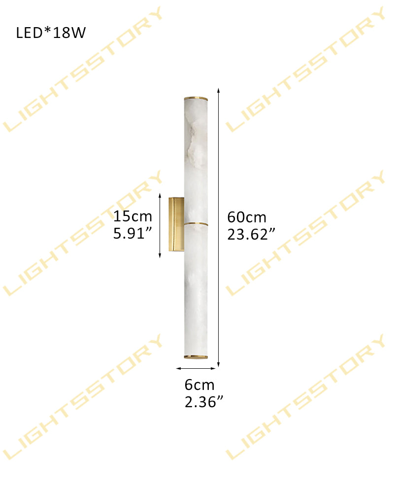 Cora Alabaster Halo Capsule Double Wall Sconce Light - Natural Spanish Alabaster, Lux Gold Trim - Hallways, Bedrooms & Bathrooms