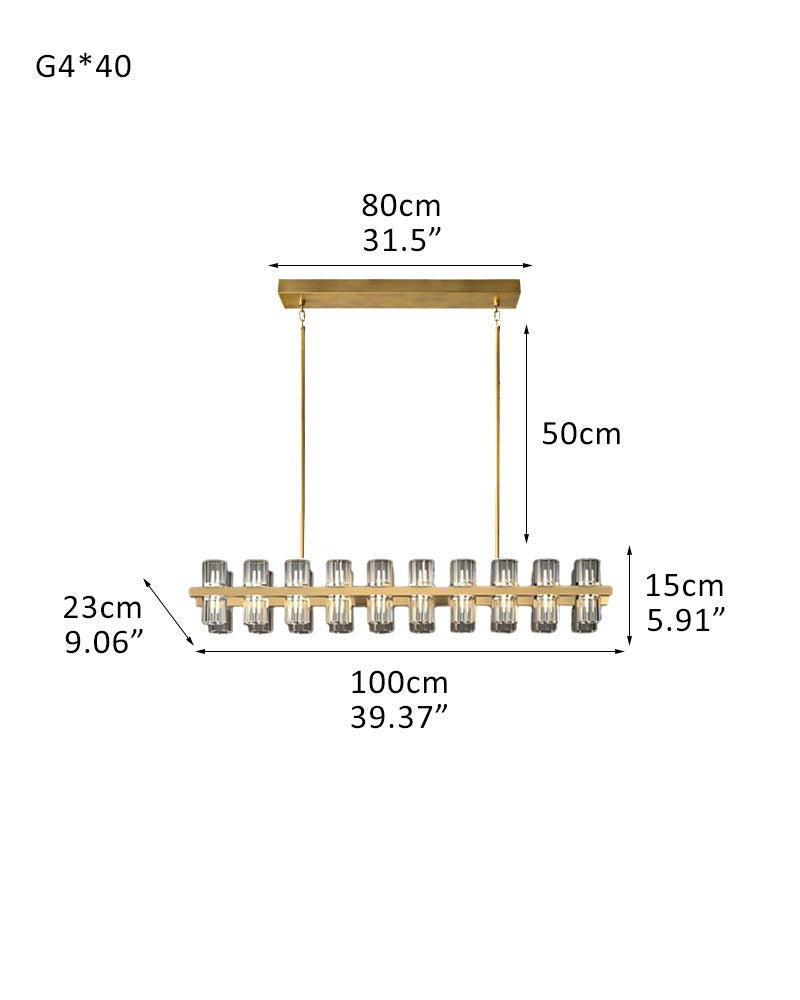 Lacquered Brass/Black Wagon Wheel Arcachon Crystal Rectangular Chandelier 48" 60" 72"