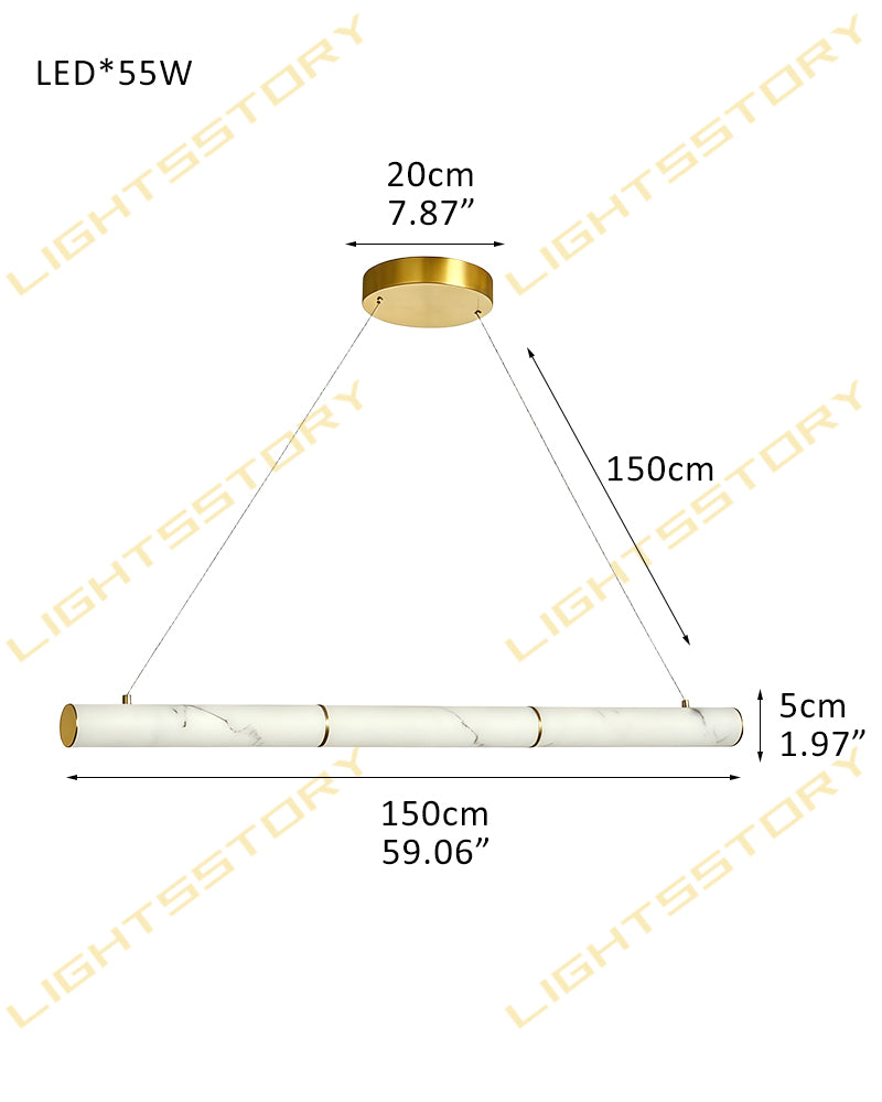Cora Alabaster Linear Halo Pendant Light - Natural Spanish Alabaster, Lux Gold Trim - Kitchen Islands & Dining Rooms
