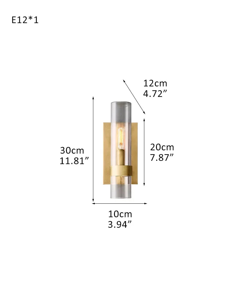 Ravelle Series Geometric Chandelier | Linear Premium hand-blown glass and solid brass construction, Lacquered black brass finish for Dining Rooms and Kitchen Islands 1-light-W10*D12*H30CM W3.94"*D4.72*H11.81"-Sconce Brass American chandelier