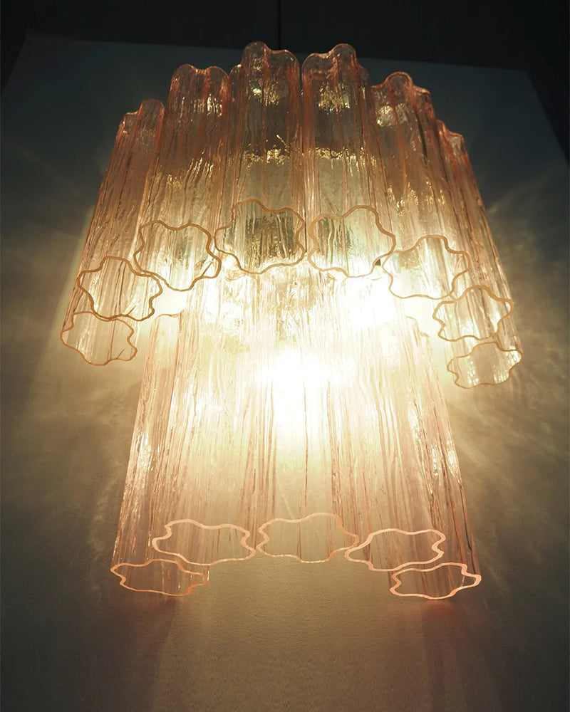 Cortina Statement Pink Murano Glass Tubes Wall Light - Artistic Wall Sconces - Bedrooms, Hallways & Bathrooms