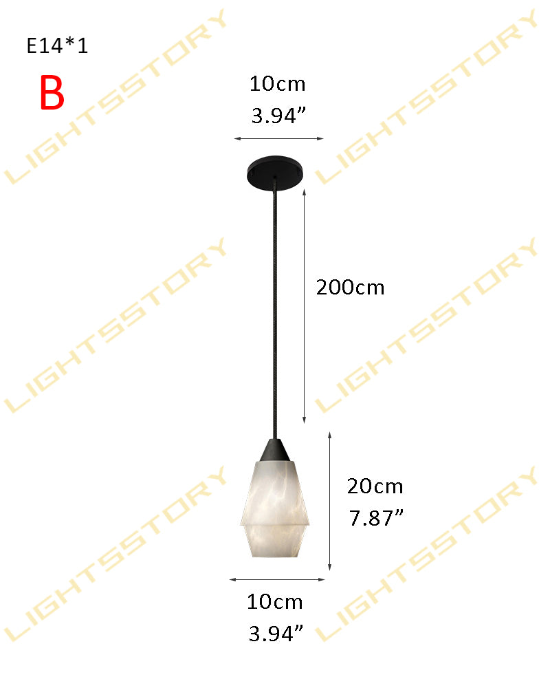 LightsStory Ethereal Marble Round Pendant Light - Artisanal Black