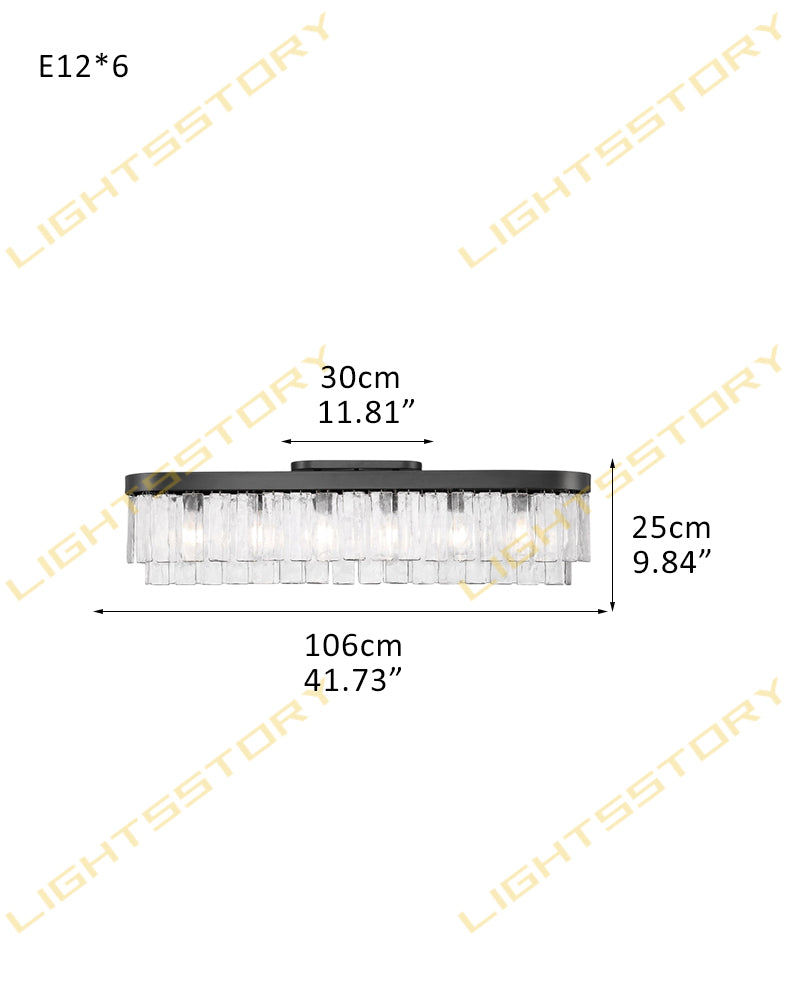 Clear Glass 2-tier Black/Golden Drum Ceiling Light Fixtures for Foyer Entrance - Stunning Cirara Collection