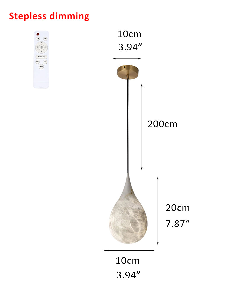 Spanish Marble Droplet Ceiling Pendant Lamp by stepless dimming for kitchen Island, bedroom