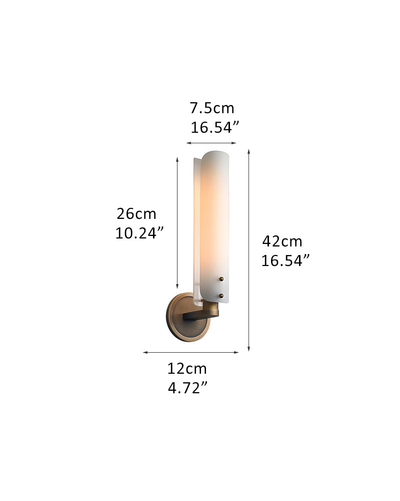 Dia 4.3" Copper Wall Light with White Glass shade decor for bedside living room corridor