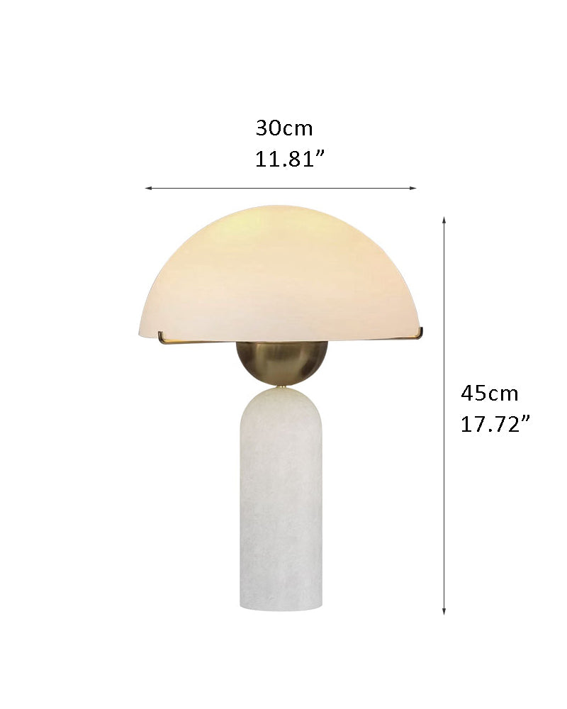 G9 Alabaster white marble table lamp,15W, Dia 12"