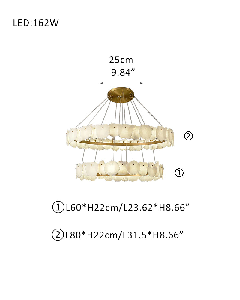 Multi-tiered marble chandelier with irregular pieces, modern chandeliers with stepless dimming