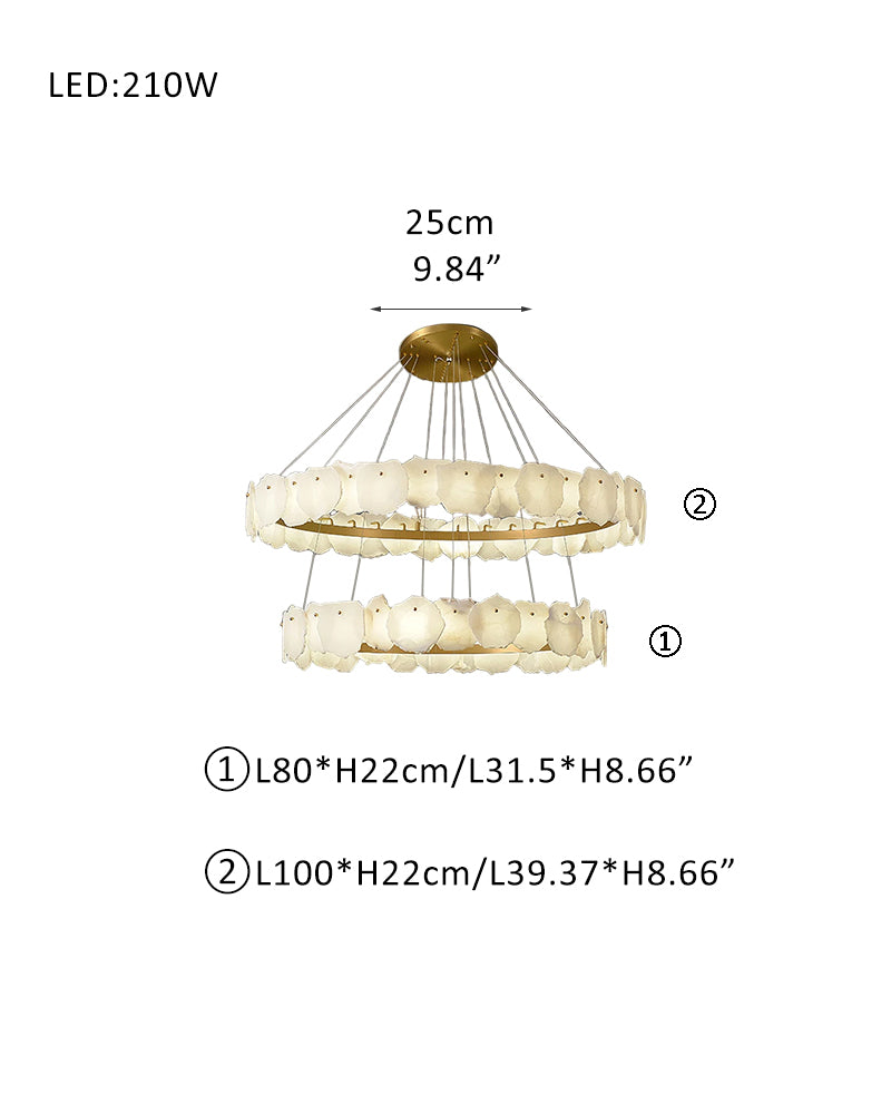 Multi-tiered marble chandelier with irregular pieces, modern chandeliers with stepless dimming