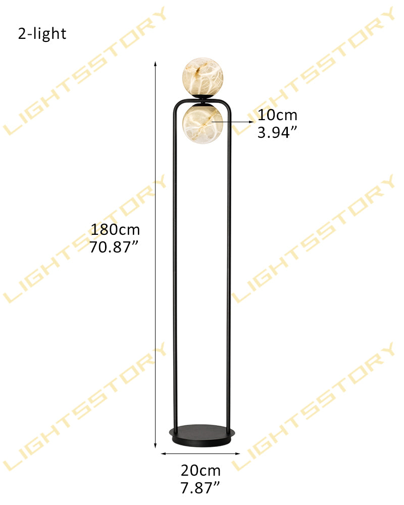 Modern Bedside Indoor Lighting Single Alabaster Globe LED Desk Table Lamp Black Iron Textured