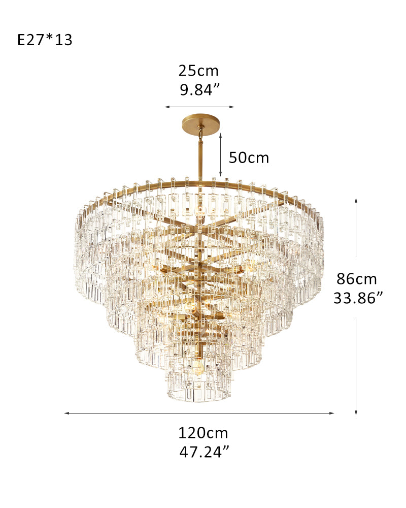 clear glass chandelier 48"