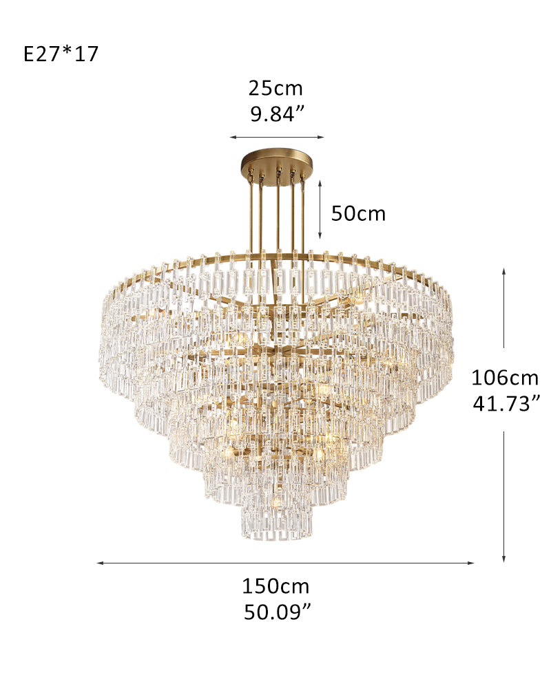 luxury crystal chandelier 50"