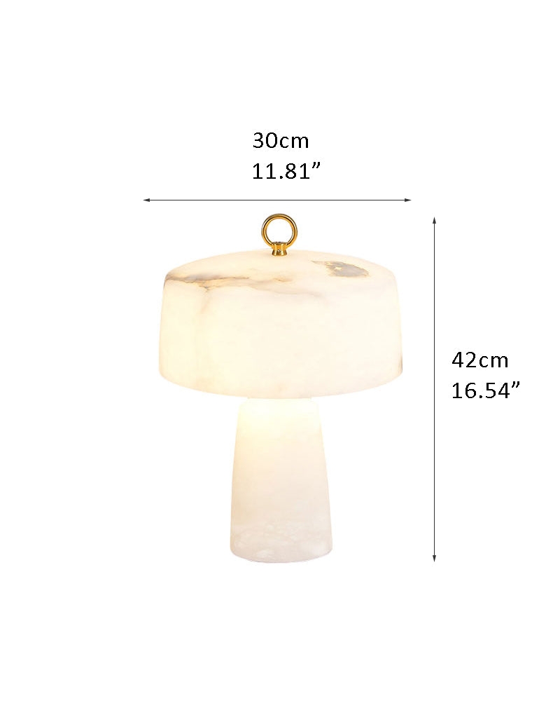 G9 White Natural Cloud Stone Table Lamp with copper pole,diameter 30cm