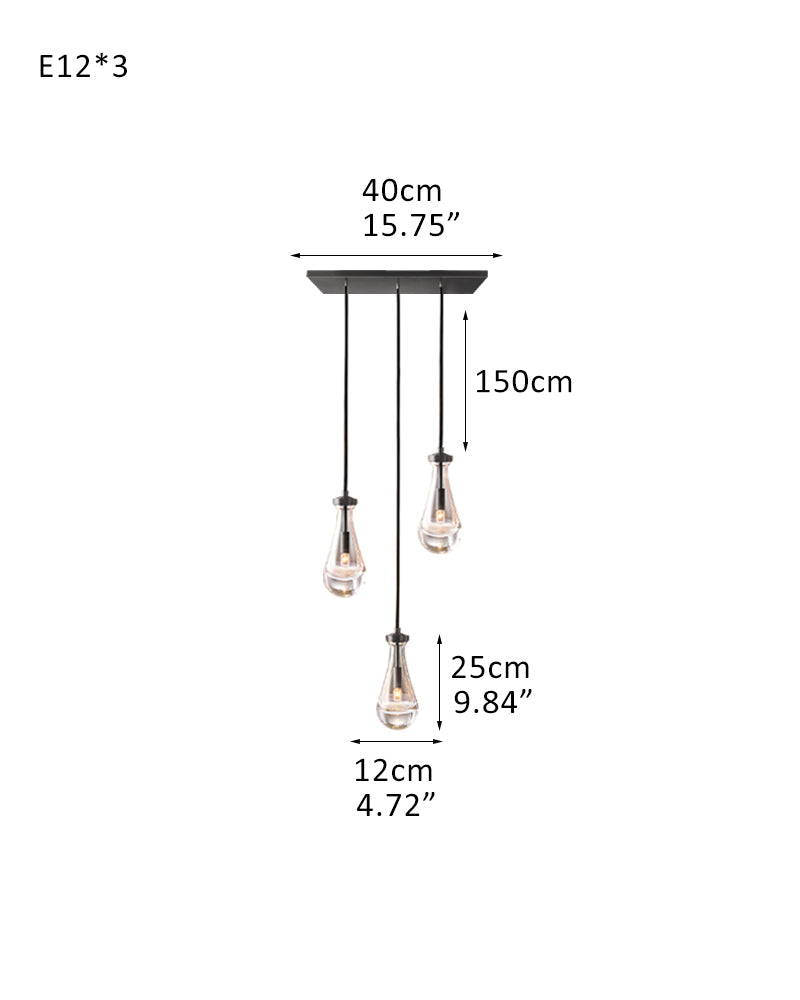 Aveline Teardrop Cluster Chandelier - Precision-Cut K9 Crystal - Luxury Home Interior Lighting