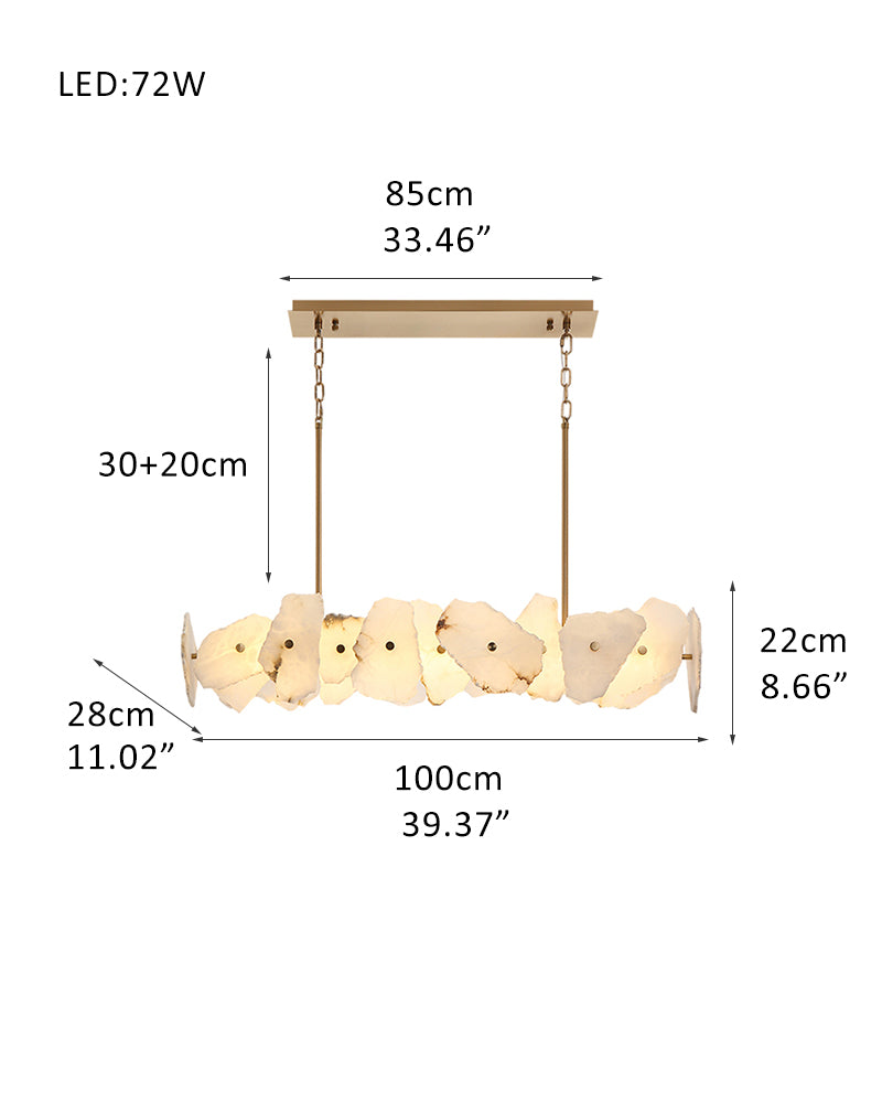 Luxury Irregular white Alabaster copper Chandelier,round/rectangle,60/80/100/120cm