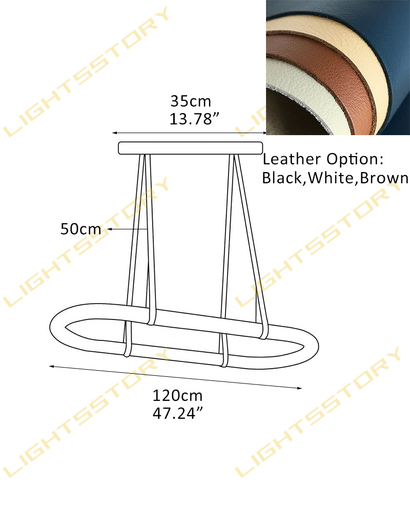 Alabaster Oval Pill Leather Strap Pendant Light - Natural Spanish Alabaster Halo, Organic Leather Trim - Kitchens, Dining & Living Rooms