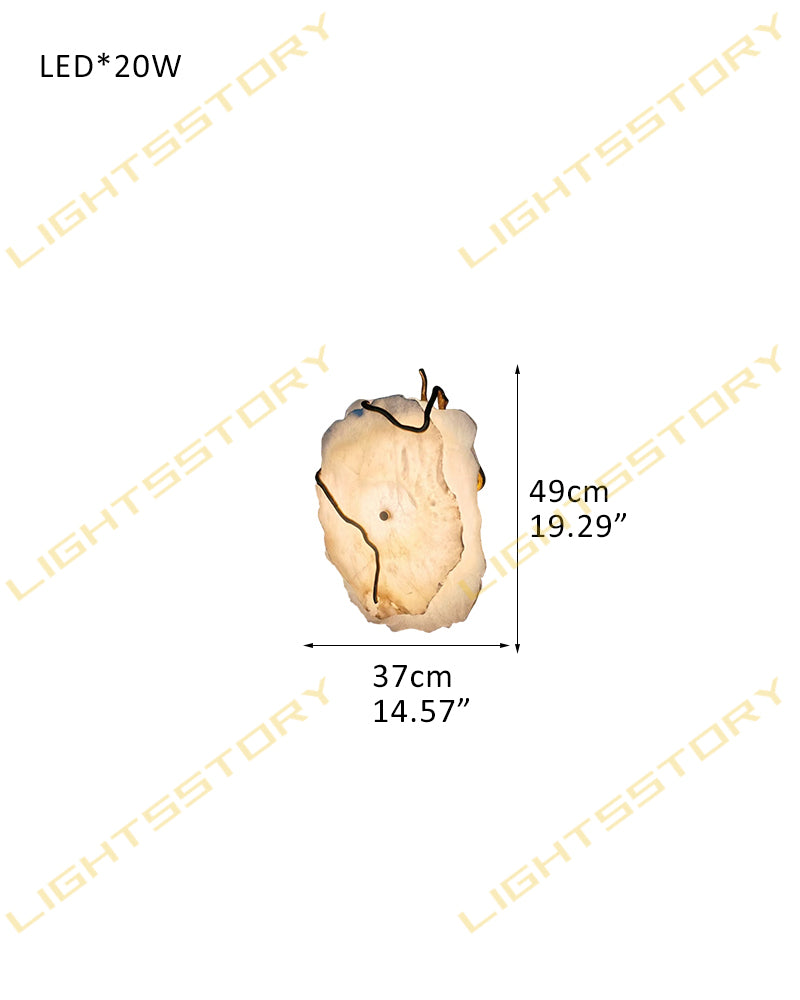 LightsStory Alabaster Sculpted Stone Pendant Light - Modern Art Design