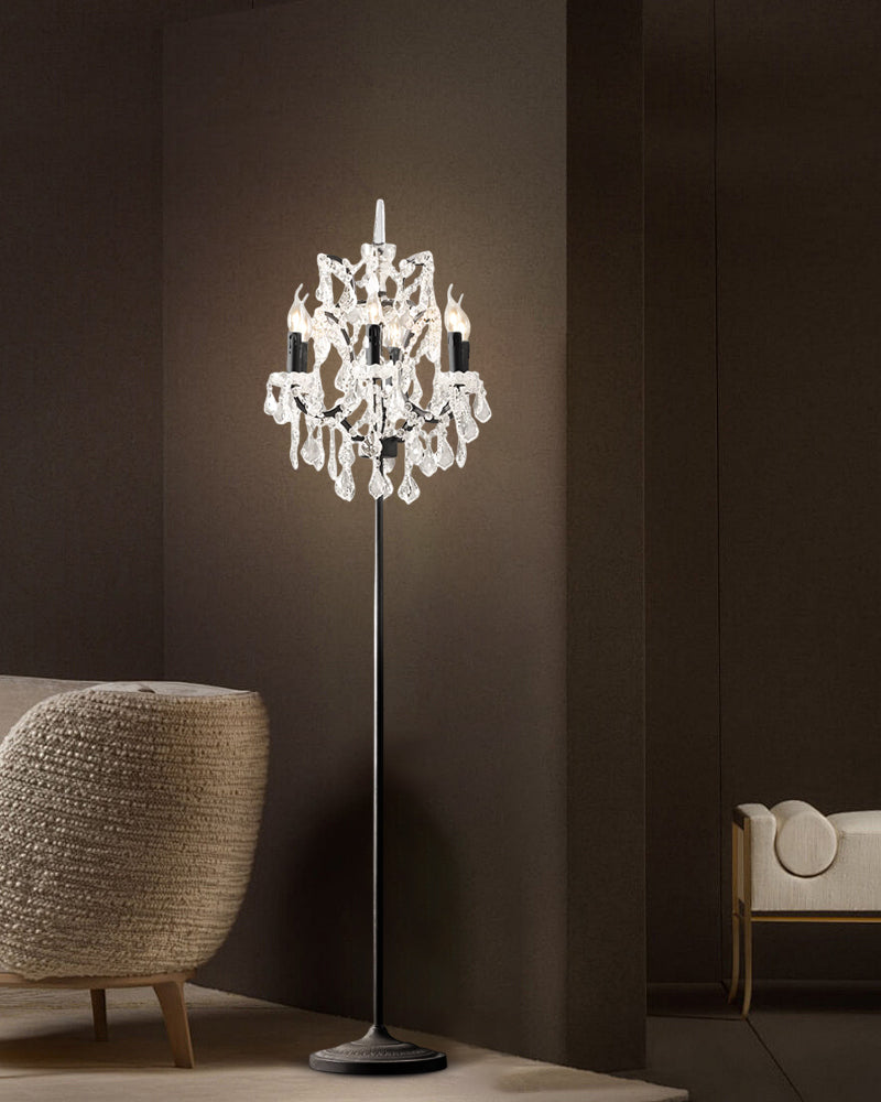 Luxury Custom Crystal Floor Lamp for Home Decor Fancy Candle Light Floor Lighting