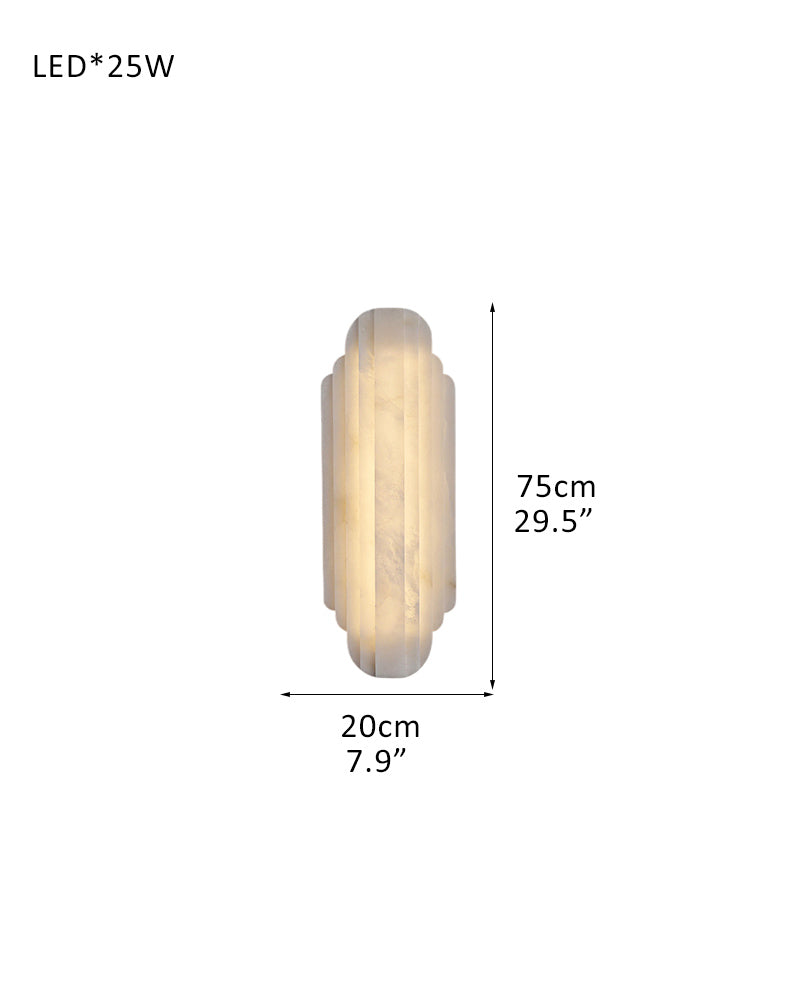 Vanity light fixtures Estelle Alabaster Hillside Flush Mounted Wall Sconces Height 20" 30"