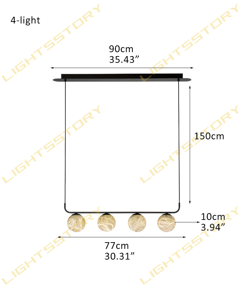 Stunning Double Alabaster Globes Pendant Suspension Light Lacquered Burnished Brass/Bronze