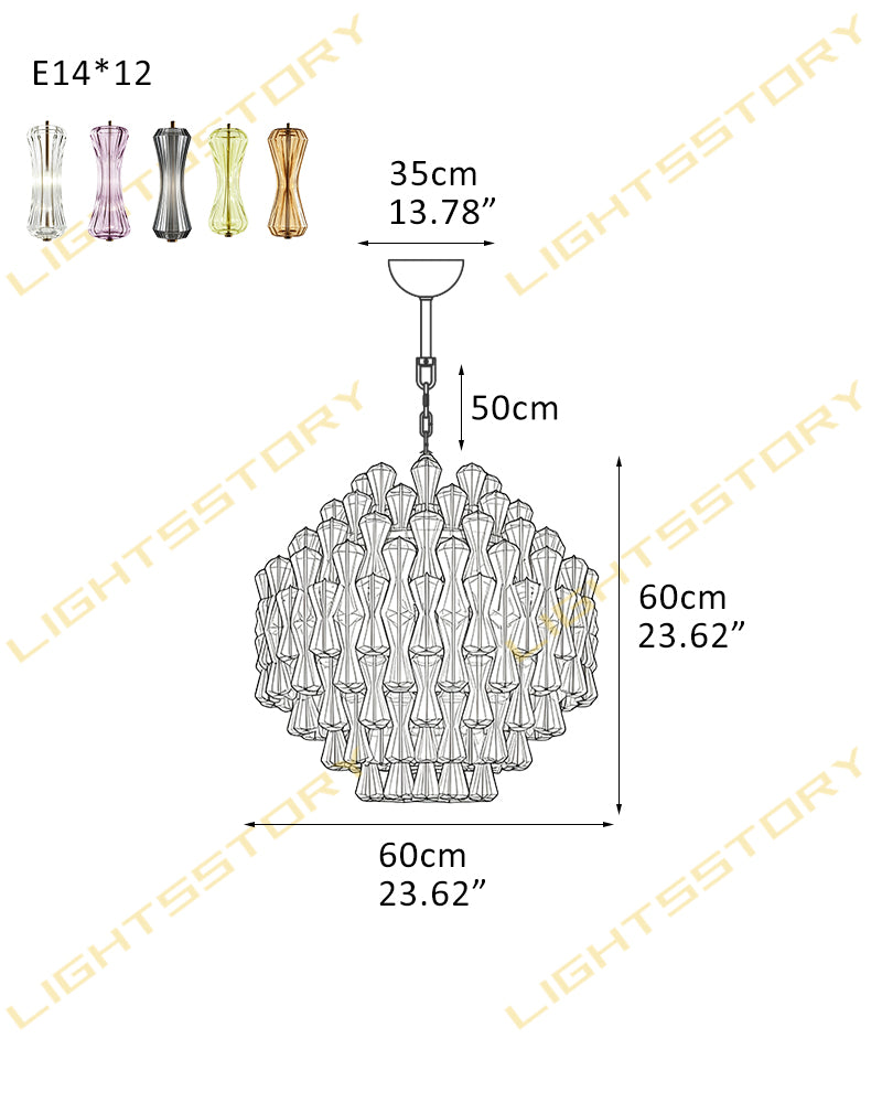 Hand Blown Glass Waterfall Chandelier - Tiered Statement Lighting