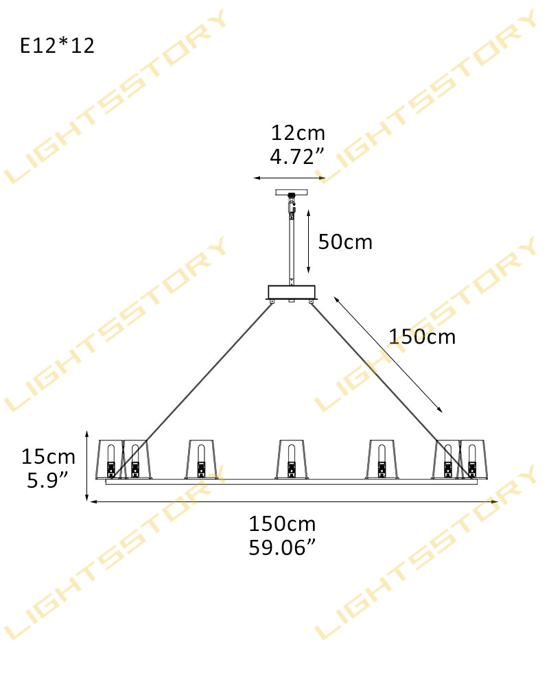 Pauillac Frabic Shade Round Chandelier 36" 48" 60" Lacquered Burnished Brass/Black 12-light-D150*H15CM D59.06"*H5.9"-Round American chandelier