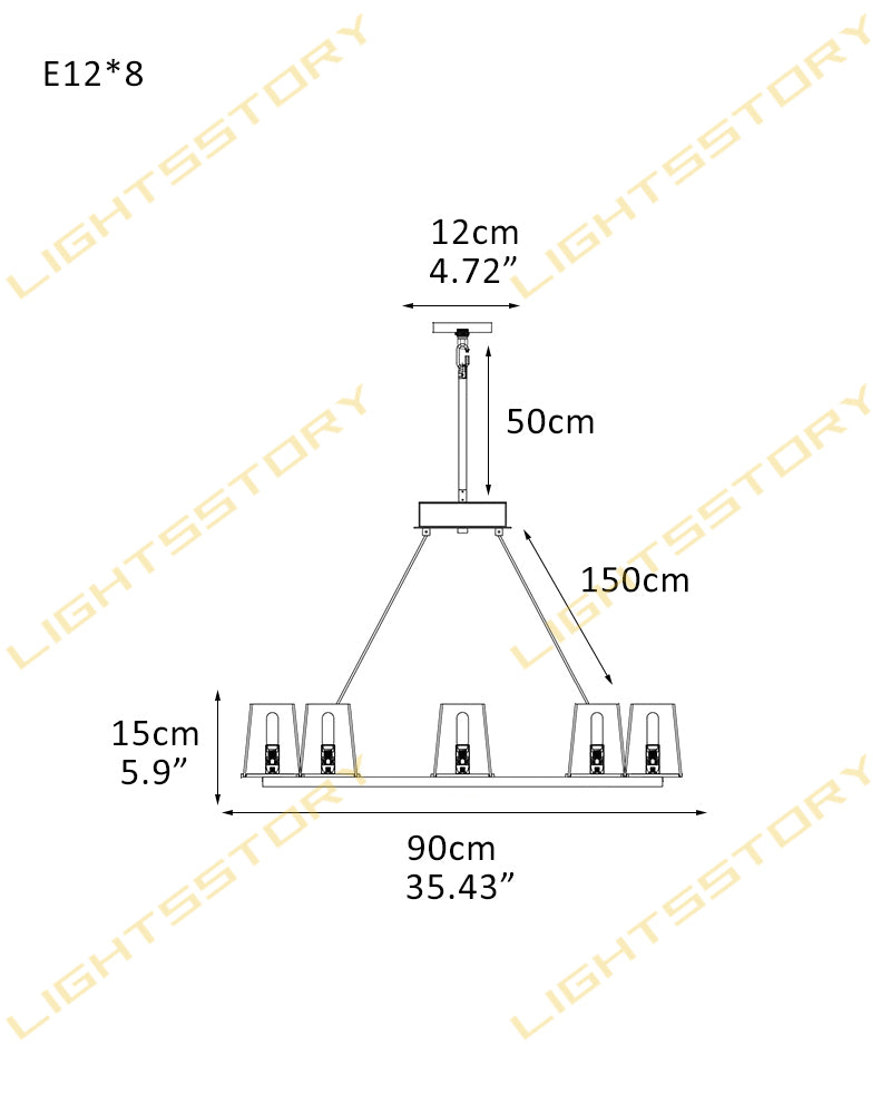 Pauillac Frabic Shade Round Chandelier 36" 48" 60" Lacquered Burnished Brass/Black 8-light-D90*H15CM D35.43"*H5.9"-Round American chandelier