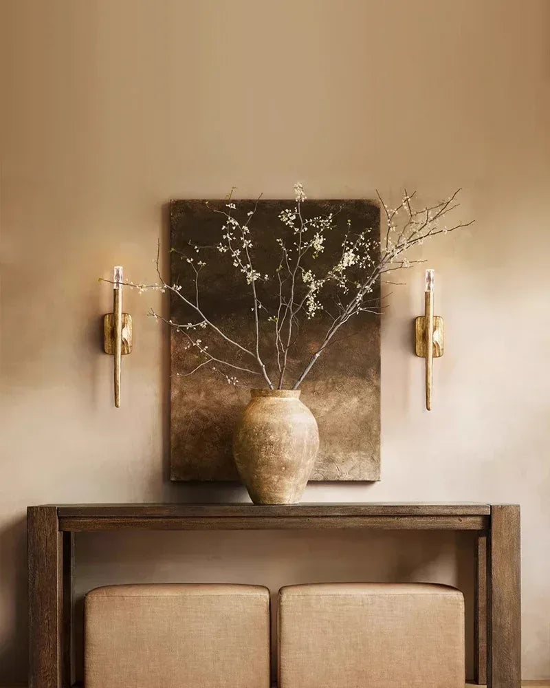 LightsStory Series Geometric Wall Light | Linear Hand-hammered raw metal, Brushed copper or matte black finish for Hallways and Modern Living Spaces American Vintage chandelier lamp