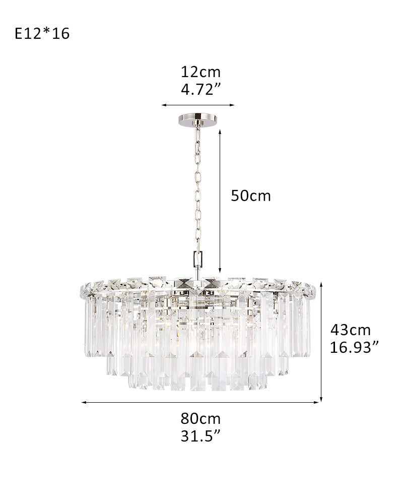 Luxe Arden Glass Crystal Lustre Round Chandelier Indoor Lightiing Gold/Black for living room