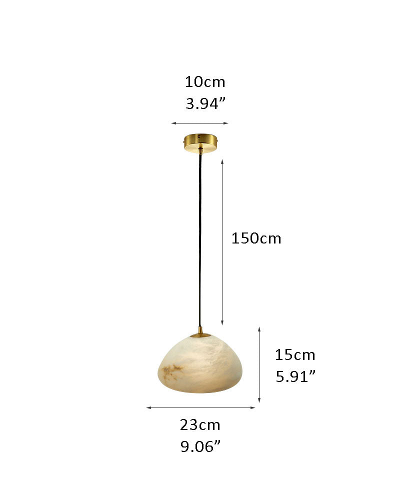 G9 Nature Alabaster Pebble pendant light dimensions and design details.