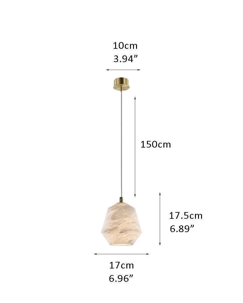 Alabaster Lantern Globe Pendant Light - Natural Spanish Alabaster, Lux Gold Trim - Kitchens, Dining Rooms & Living Rooms