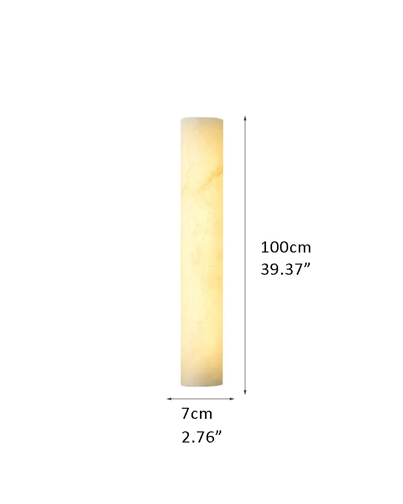 Slim alabaster wall sconce lamp with 3-color-temperature dimming, 100cm height