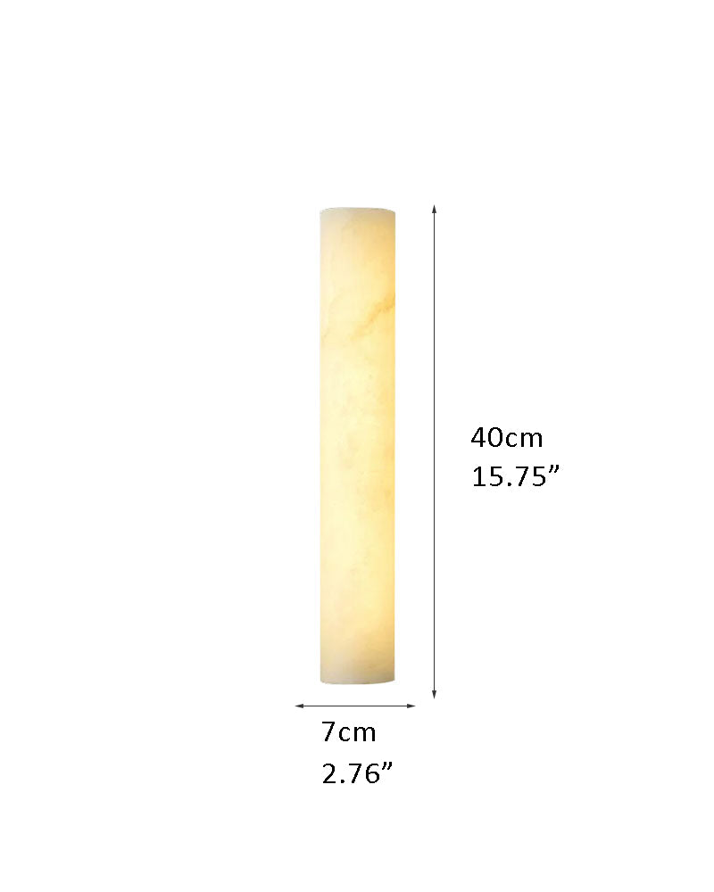 Vertical alabaster wall sconce lamp, 40cm tall with 3-color-temperature dimming feature