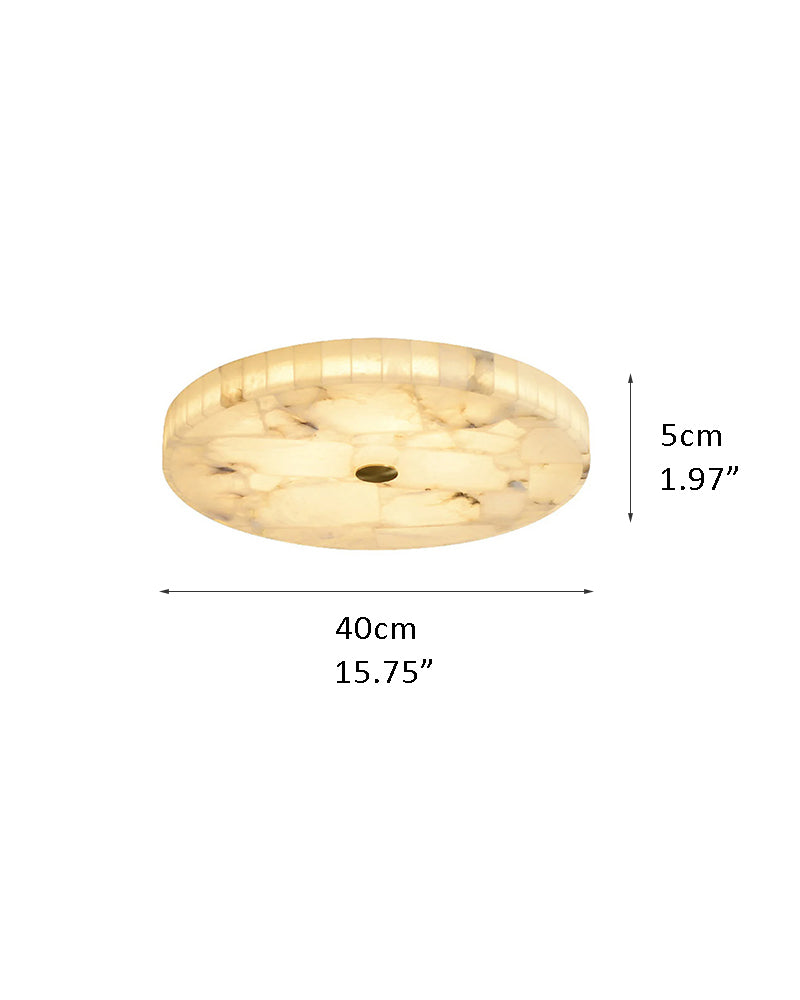 Modern White Spanish Marble Round Ceiling Light, Dia 16“/20"/24",18W to 48W