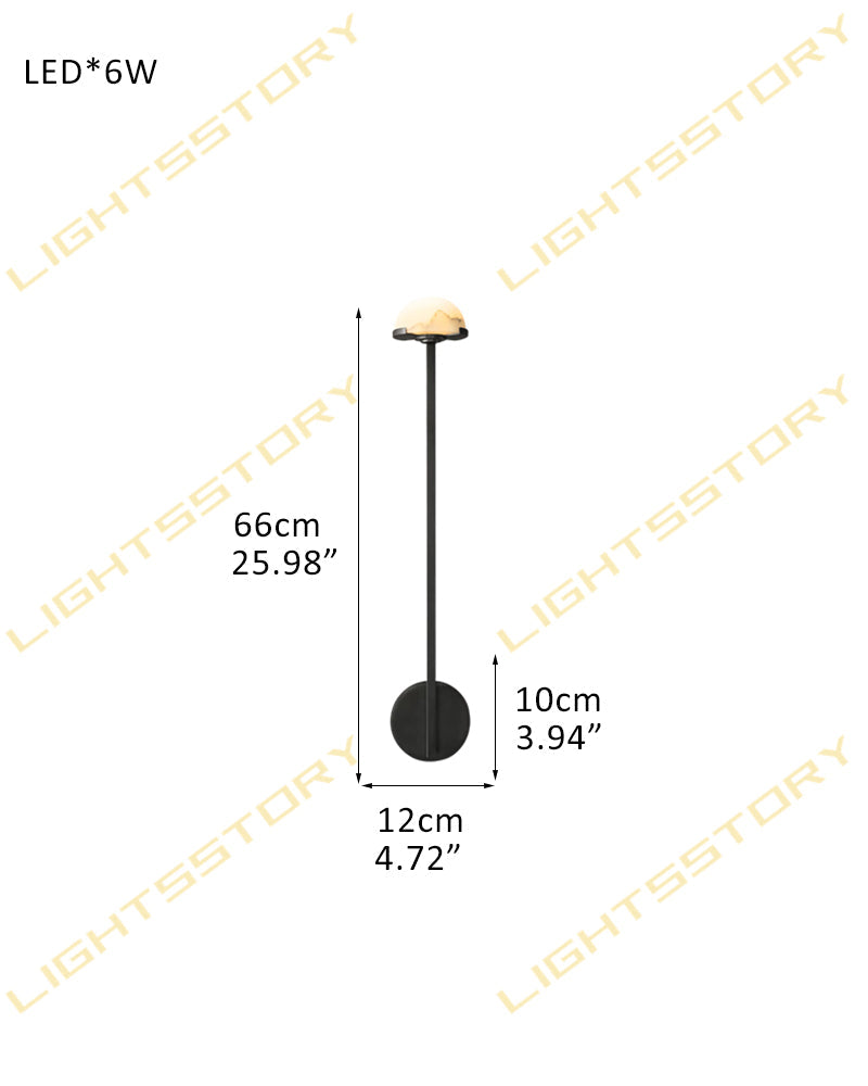 Comporta Series Geometric Wall Sconce | Sculptural Two-Tier Hand-Carved Natural Alabaster, Brass and Black finish for Living Rooms, Hallways, and Bedside Suites 1-light-D12*H66CM D4.72"*H25.98" Black Flush Mounted Wall Sconce Lamp