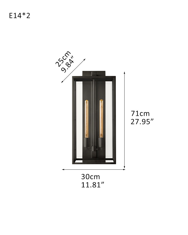 Farmhouse Halogen Lighting Glass Lantern Rectangle Chandelier 55“71” Brushed Brass/Black Steel Frame