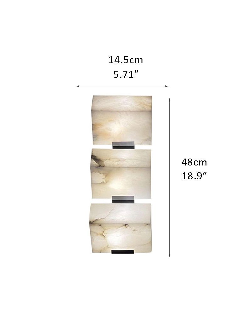 3-light Cone Alabaster Shade LED Wall Lamps Wide 6" Brushed Bronze