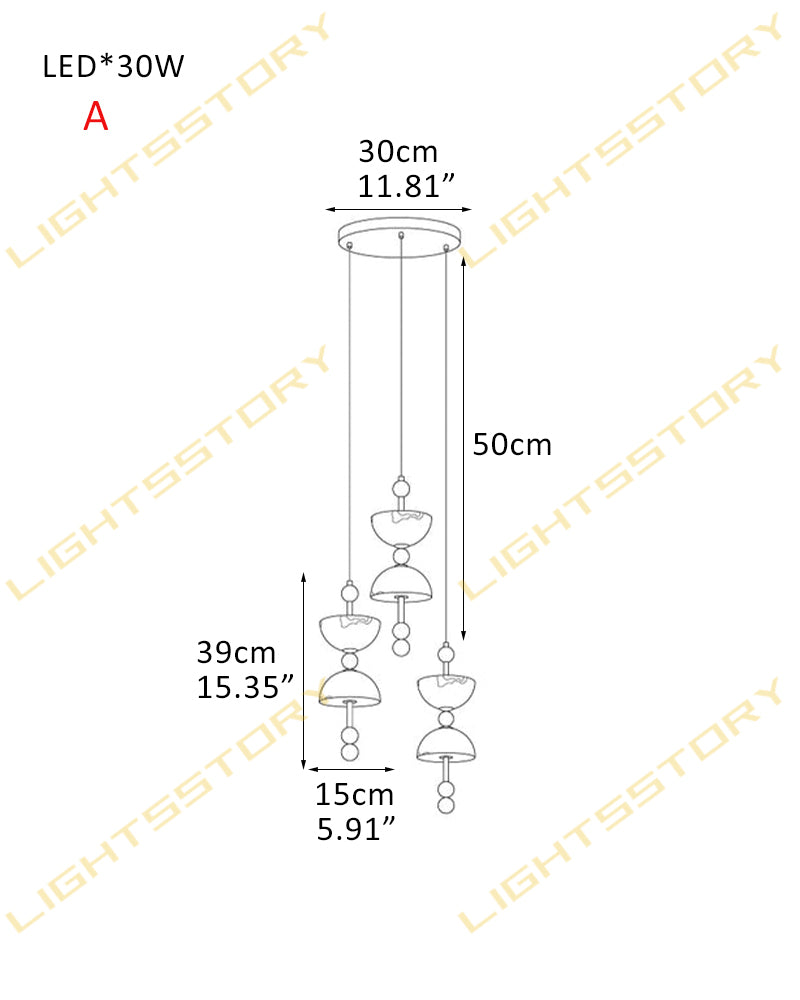 LightsStory Alabaster Bowl Cluster Pendant Light - 1 to 9 Lights
