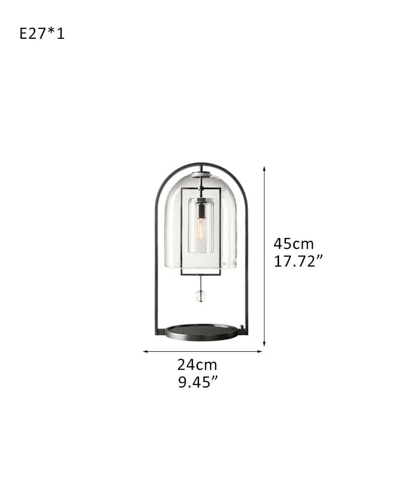 Amalfi Series Architectural Table Lamp | Sculptural Stems Ribbed borosilicate glass and lacquered metal with brushed brass accents for Dining rooms, lobbies, and modern open spaces D24*H45CM D9.45"*H17.72" Black Vintage Simple Table Lamp