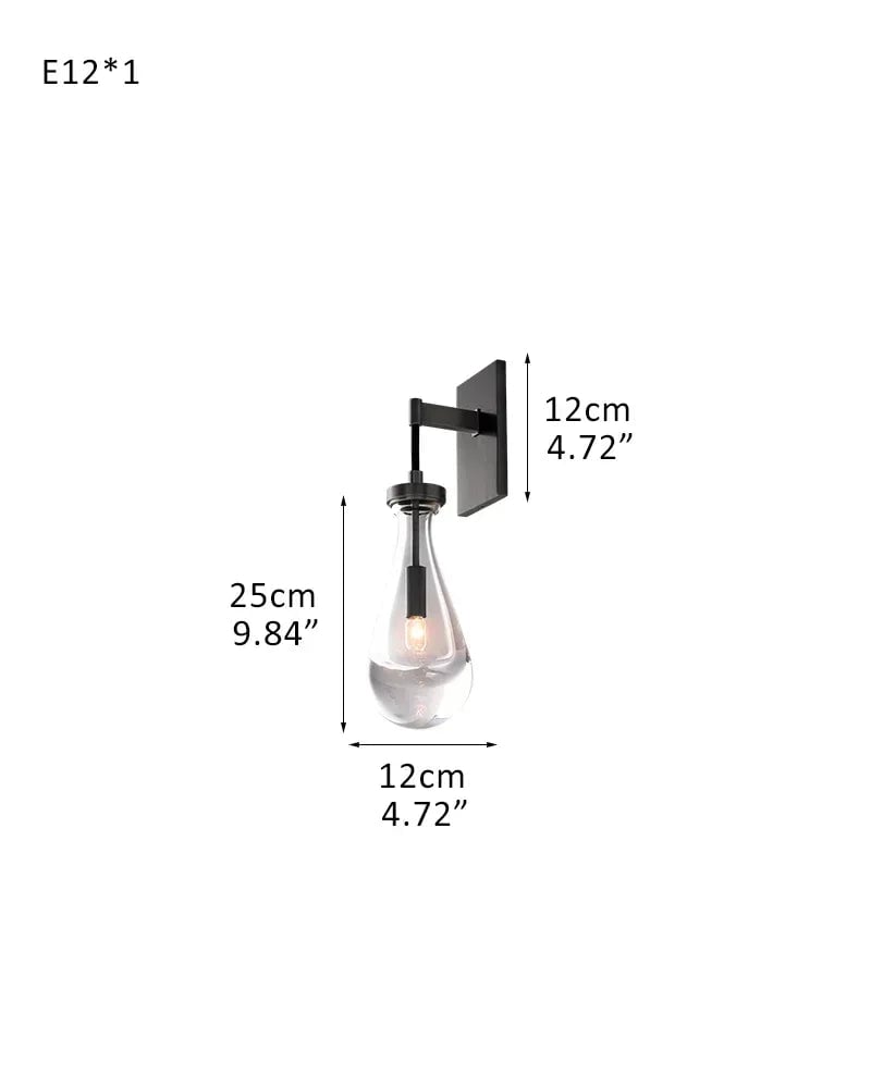 Aveline Series Cascading Chandelier | Linear Floating Raindrop Exquisite Blown Glass and Metal, Premium Metal for Dining Rooms and Kitchen Islands W-L12*W15*H25CM L4.7"*W5.9"*H9.8" Black American chandelier