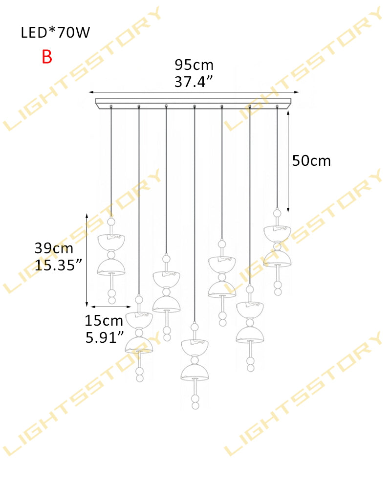 LightsStory Alabaster Bowl Cluster Pendant Light - 1 to 9 Lights