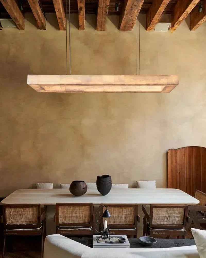 Belleval Series Architectural Chandelier | Modular Tiered Solid Spanish white marble rings, Natural Stone finish for Modern Dining Rooms and Grand Foyers American chandelier