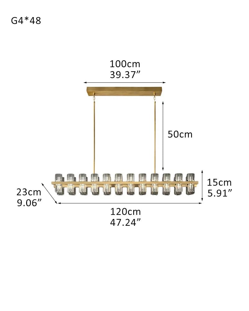 Biarritz Series Geometric Chandelier | Rectangular Wagon Wheel Superior K9 crystal shades and robust solid copper frame, Lacquered Brass and Black finish for Living rooms, dining areas, hotels, and banquet halls American chandelier