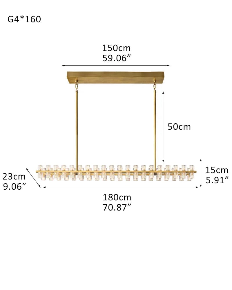 Biarritz Series Geometric Chandelier | Rectangular Wagon Wheel Superior K9 crystal shades and robust solid copper frame, Lacquered Brass and Black finish for Living rooms, dining areas, hotels, and banquet halls American chandelier