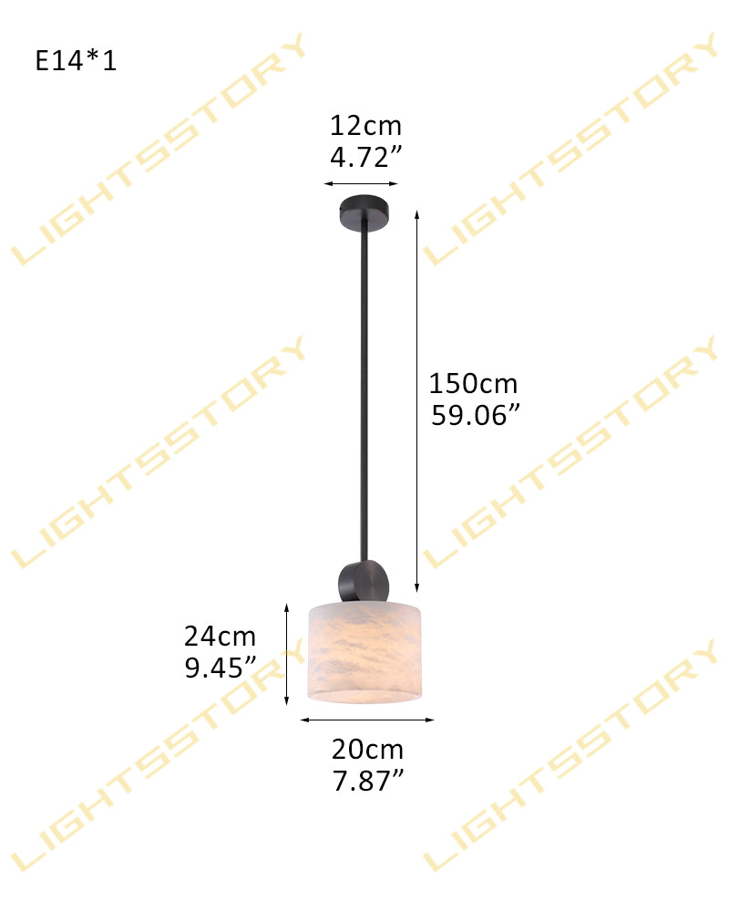 Elegant Adjustable Cable Brass/Black Alabaster Round Pendant Lamps for Dining room