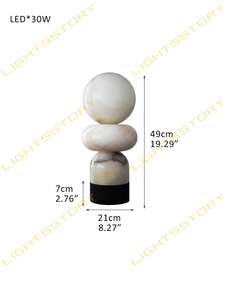 LightsStory Alabaster Geometric Table Lamp - Layered Heritage Brass