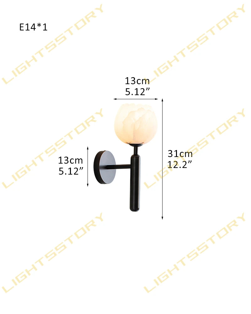 Lightstory Series Modern Alabaster Marble Pendant Lighting | 3/5/7/9 Lights Petal Bud with Gold or Black accents for Dining Room,Hotels American chandelier